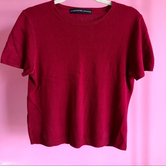 ❗️2/$20❗️ Red Knit Tee - Picture 1 of 2